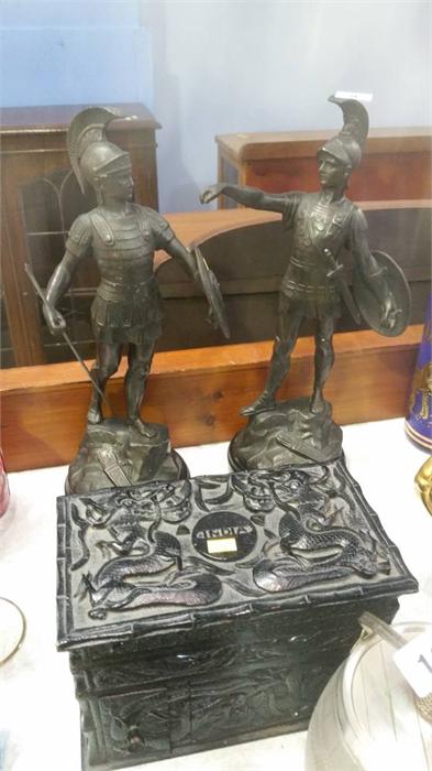 Pair of spelter Military figures