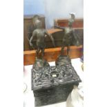Pair of spelter Military figures