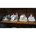 Seven Lilliput lane cottages and churches