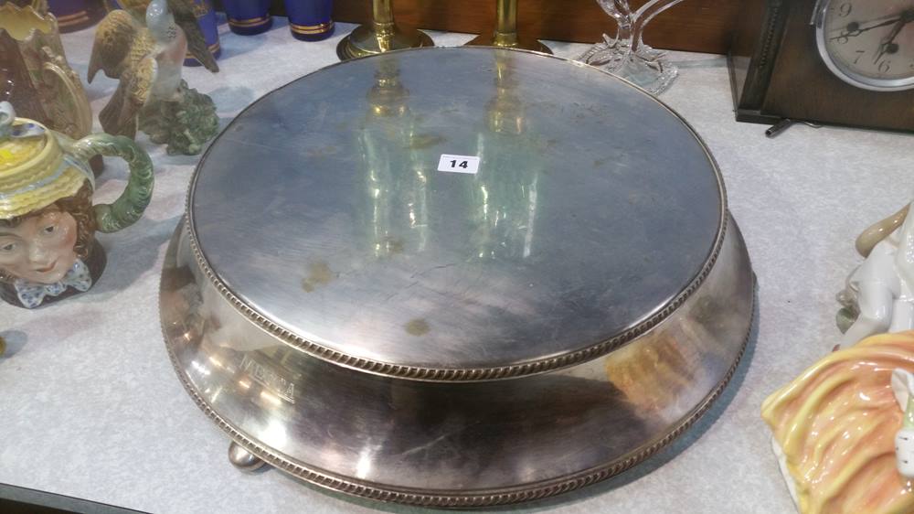 Large plated wedding cake stand