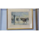 J L Chapmans, watercolour, 'Hansom Cab'