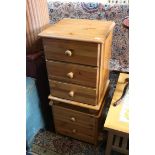 Pair pine chest of drawers