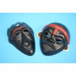 A rare Bossons 'Ibo' No1 and a rare Bossons 'Ibibio' No3 and other decorative masks.