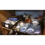 Shelf of assorted china etc