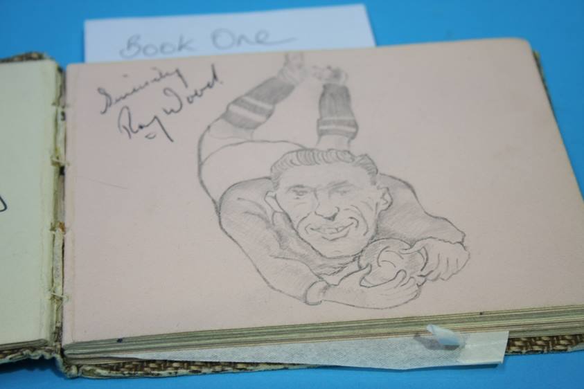 Collection of 186 Football Autographs from the 1950's in four books, each with individual autographs - Image 169 of 252