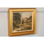 Donald Urquhart, oil on board, signed, 'A scene in the Scottish Highlands, believed to be Glen