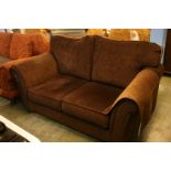 Modern brown two seater sofa