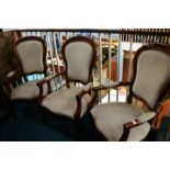 Three reproduction mahogany armchairs