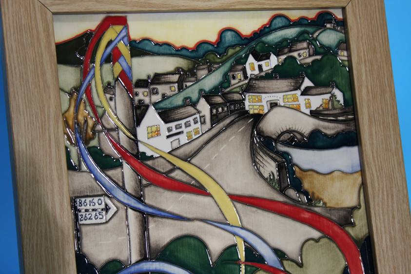 A framed Moorcroft plaque 'Kettlewell Dales' by Vicky Lovatt - Image 3 of 5