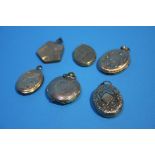 Six various lockets, some gold