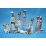 Collection of Lladro and Nao figures