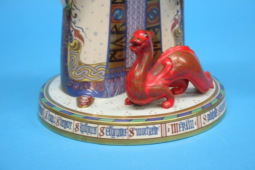 A Minton porcelain figure 'Merlin the Great Enchanter', Limited edition 81/250, printed marks. - Image 3 of 6