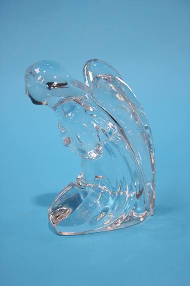 Four Baccarat crystal figures, two cats, elephant and an angel - Image 3 of 6