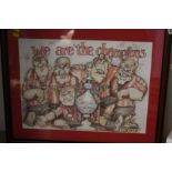Caricature of assorted Sunderland Association Football Club players