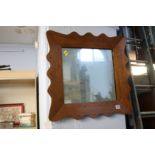 Walnut framed mirror