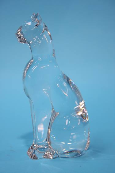 Four Baccarat crystal figures, two cats, elephant and an angel - Image 2 of 6