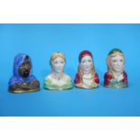 A set of four Royal Worcester Shakespeare candle snuffers