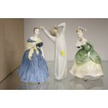 Two Royal Doulton figures and Nao figure