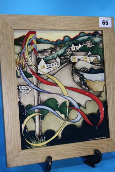 A framed Moorcroft plaque 'Kettlewell Dales' by Vicky Lovatt - Image 4 of 5