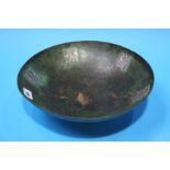 A Peruvian copper bowl by Vicky with silver metal decorations