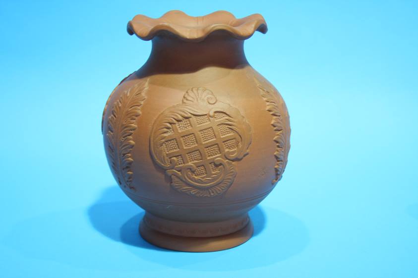 Seven various 20th Century Oriental terracotta vases - Image 4 of 5