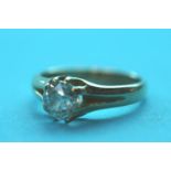 An 18ct gold solitaire diamond ring with old cut diamond, approx. 1.40 carat