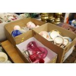 3 Boxes including tea china etc.