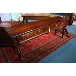 A reproduction mahogany buffet side board. 191cm x 49cm x 75cm