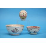 Three pieces of 18th century Chinese export porcelain.