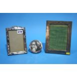 Three silver photograph frames