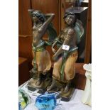 Pair of plaster figures 'Moorish dancers'