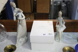 Two Lladro figures and a Royal Doulton figure