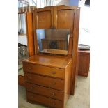 Oak wardrobe and chest of drawers