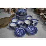 Part blue and white tea set etc.