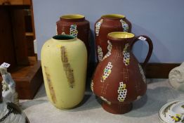 Four 'West German' vases