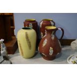 Four 'West German' vases