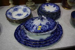 Part blue and white dinner service