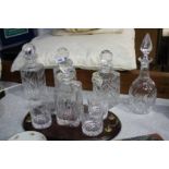 Assorted decanters and cut glass