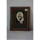 Anthony Hopkins, signature in silver on black and white picture, framed