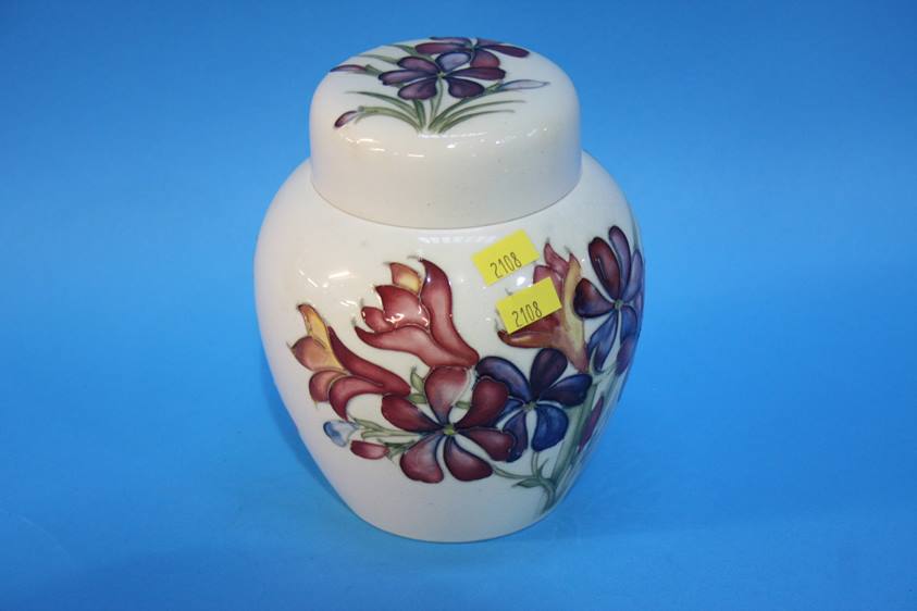 A Moorcroft floral ginger jar and lid - Image 2 of 3