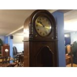 A mahogany 1930's longcase clock