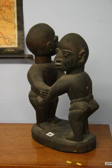 Two carved African figure groups - Image 2 of 2