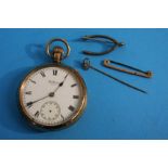 A Gentleman's 9ct gold Waltham pocket watch, a 9ct