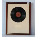 Glen Miller signature, framed with Columbia record of Glen Miller and his orchestra, signature in