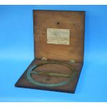 Two cased brass protractors by John Cail and T.B W