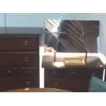 A Stag chest of drawers, dressing chest and bedsid