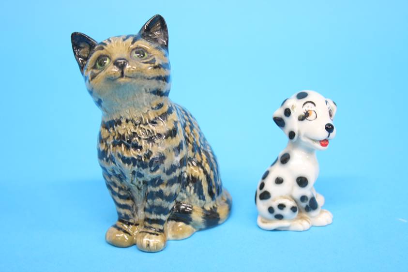 A Beswick 'Swiss' roll kitten, a Royal Worcester miniature jug decorated with a robin, two miniature - Image 3 of 4