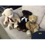 Three various teddy bears