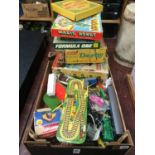 Collection of various vintage toys and games