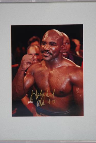 Three framed photographs of boxing legends each signed, Mike Tyson, Evander Holyfield and Nigel - Image 10 of 14